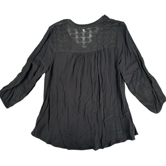 John Paul Richard Black Sheer Top Witchy Goth Whimsygoth Dark Boho Medium - Picture 5 of 8
